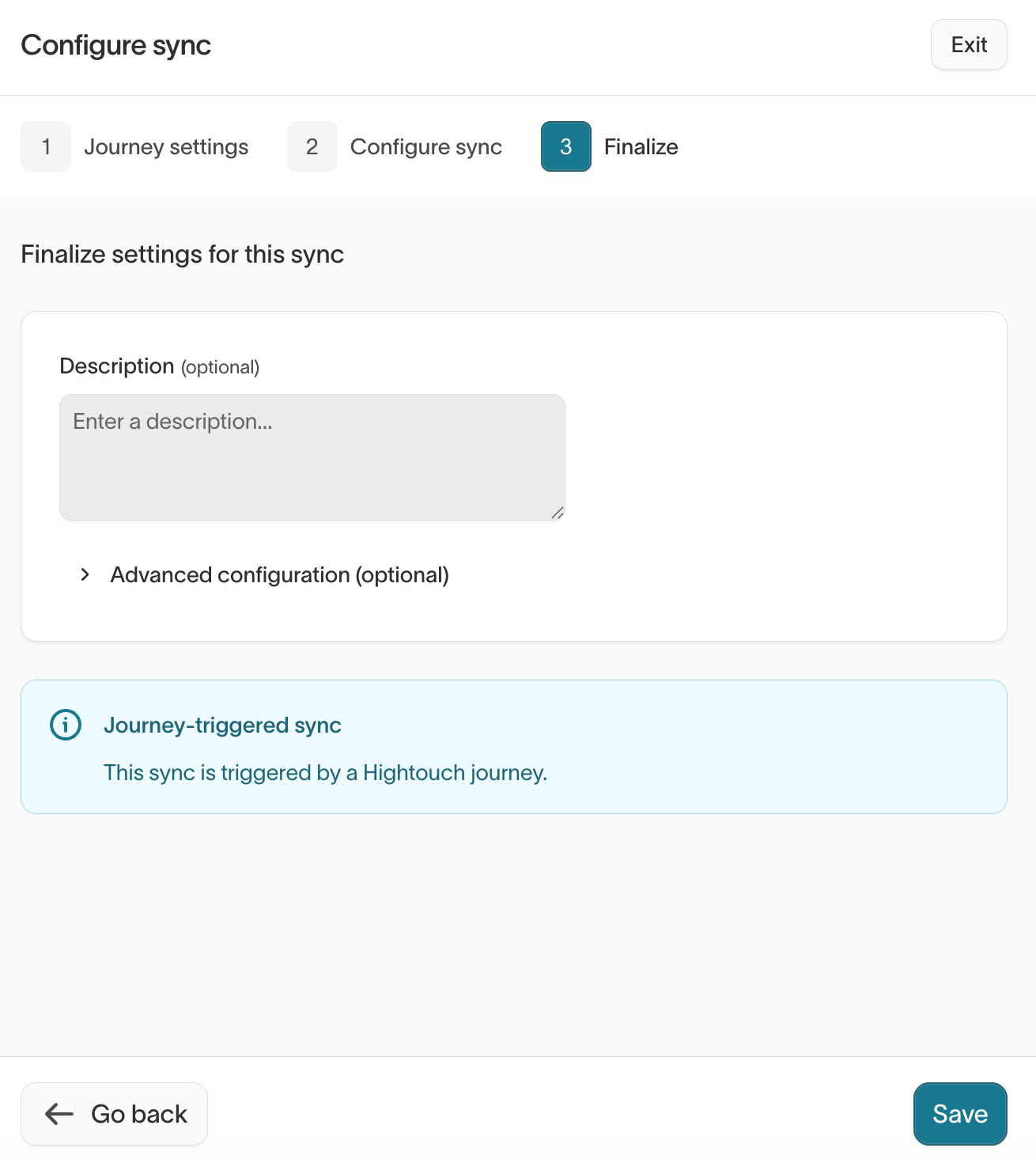 Finalize the journey sync