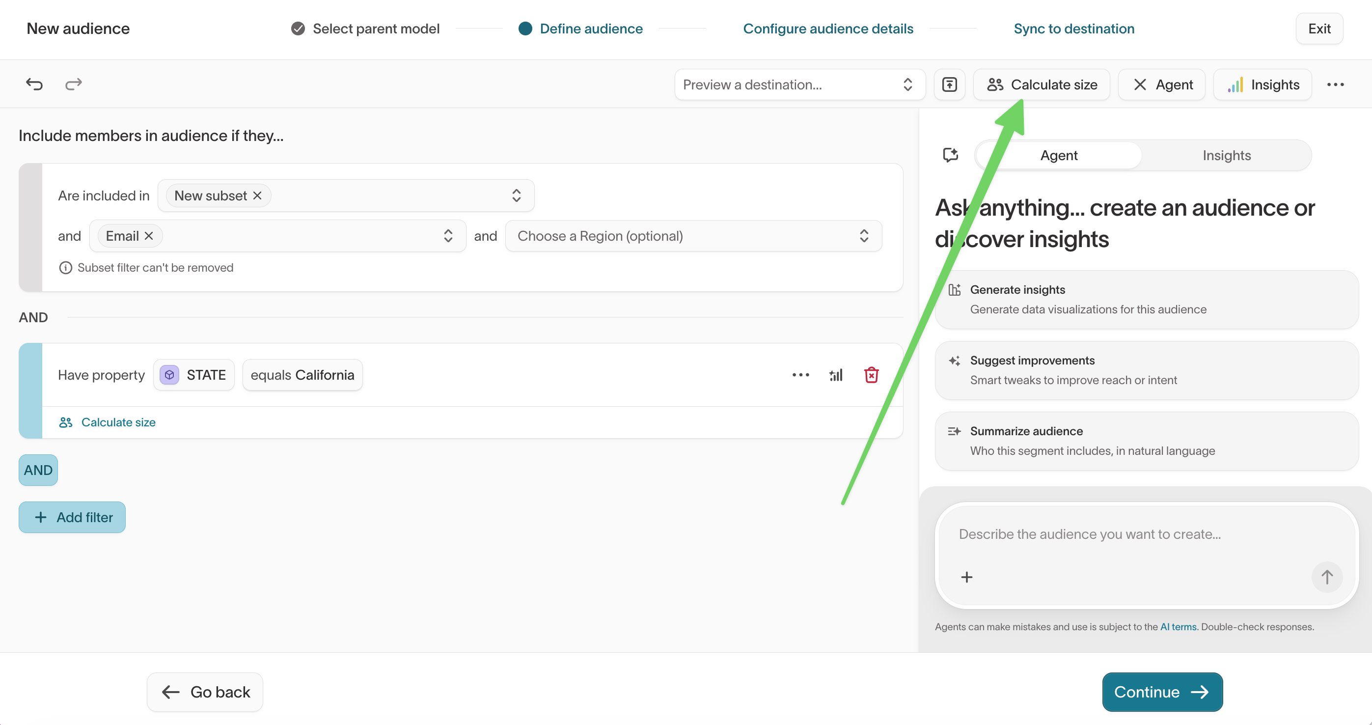 Calculate audience size