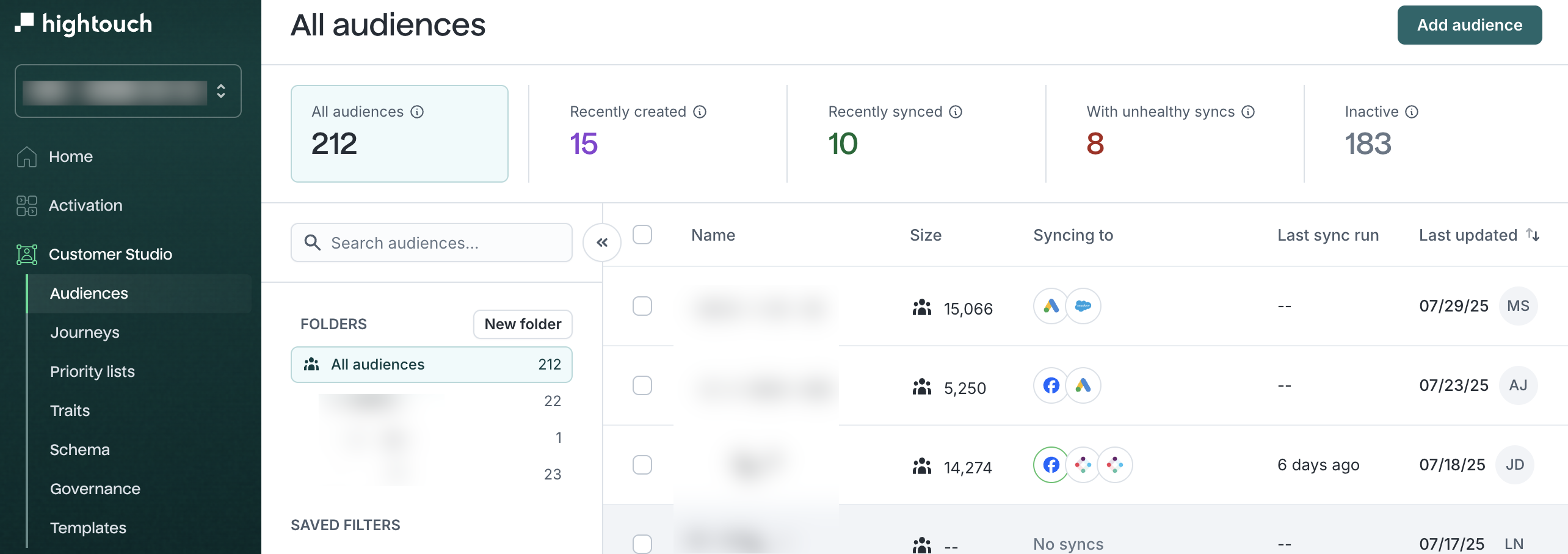 Audience page