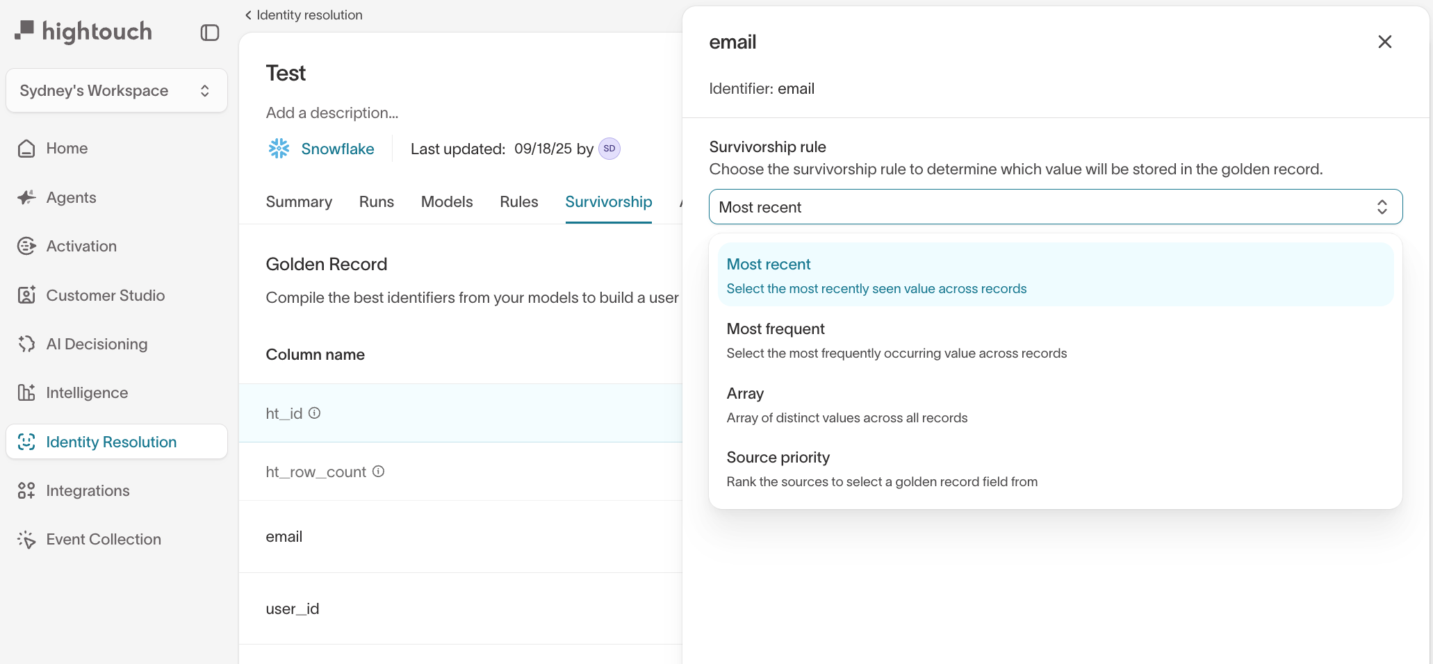 Survivorship rule drawer