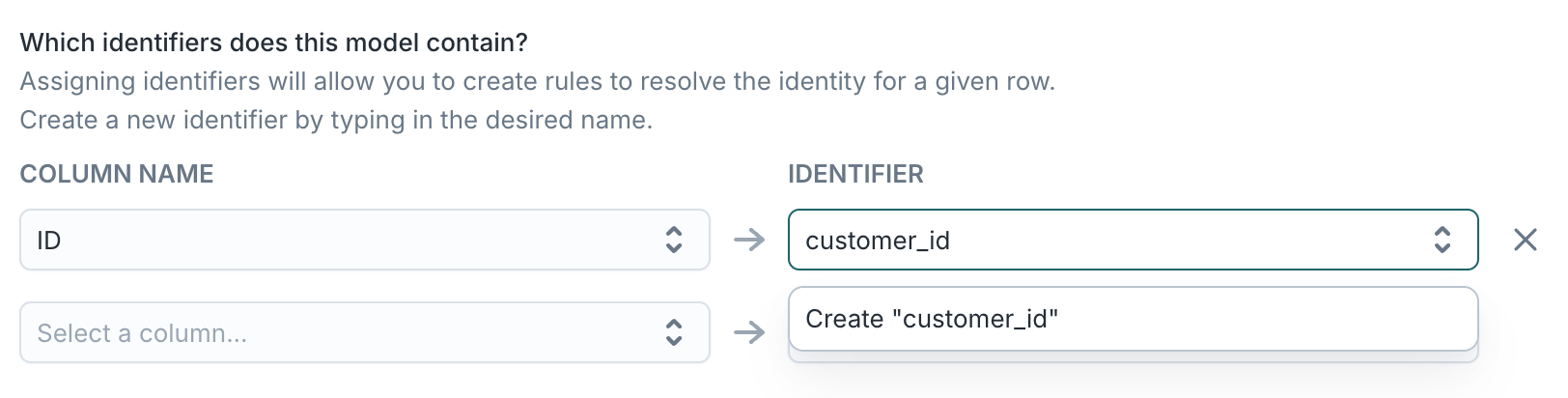 Custom identifier