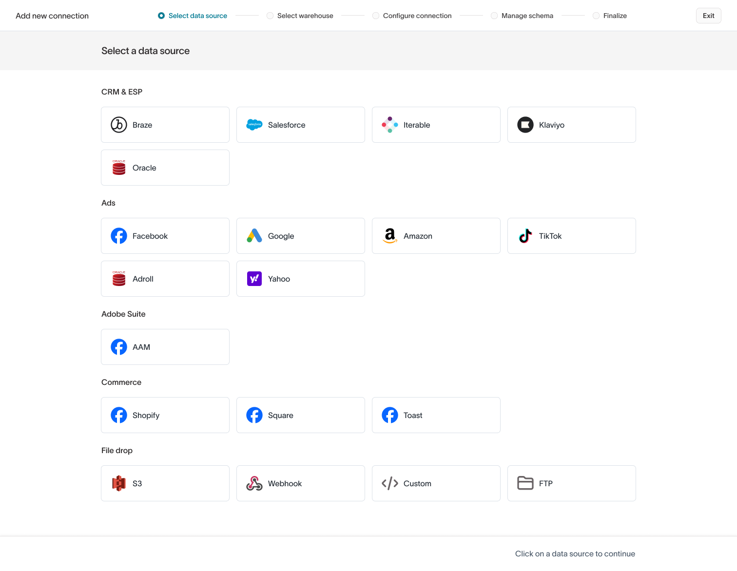 Select a data source