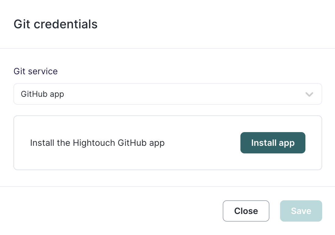 Selecting the GitHub app