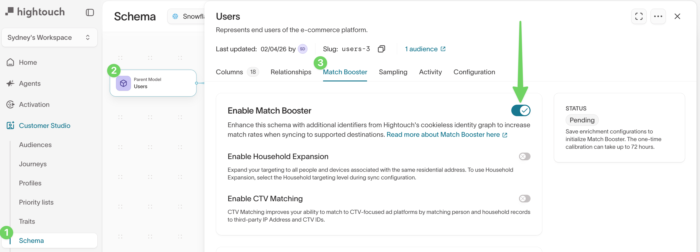 Enable Match Booster in Customer Studio