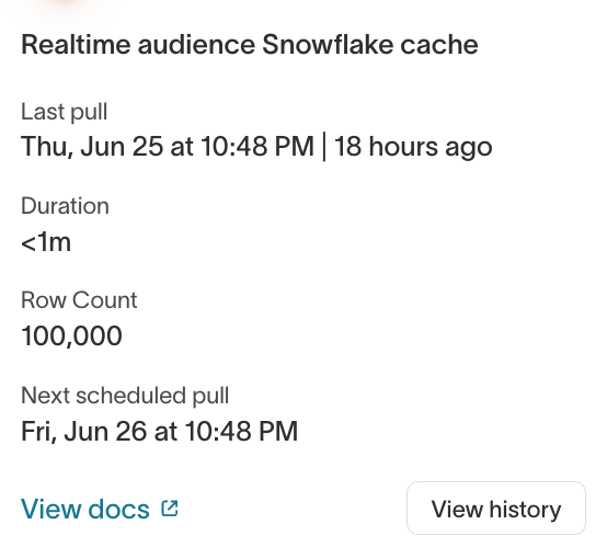 Realtime audience warehouse cache freshness