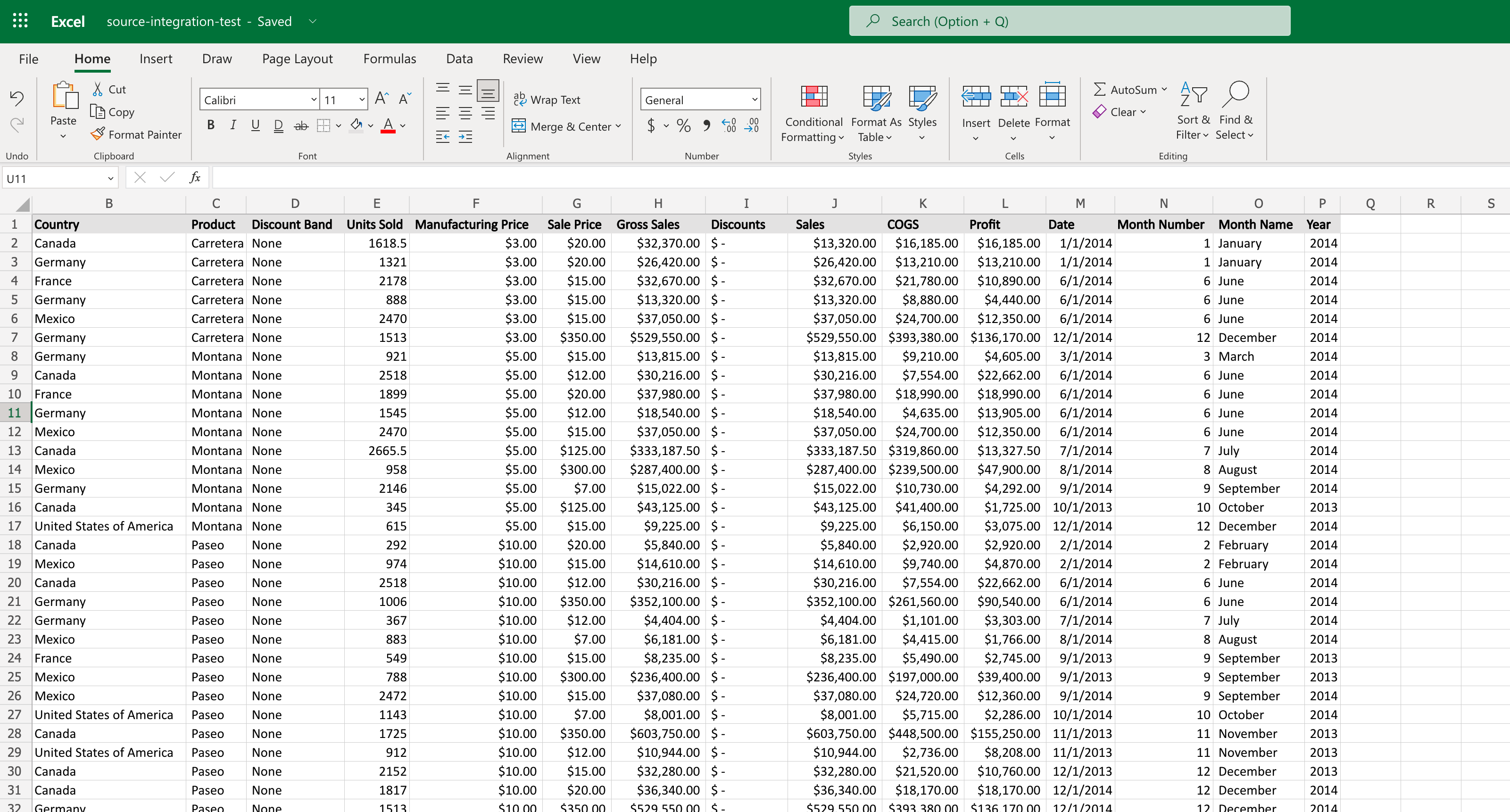 Microsoft Excel Example