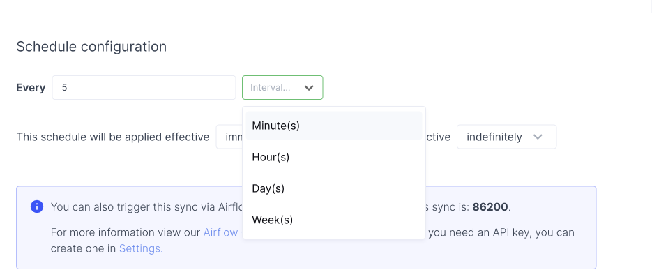 Scheduling an interval sync in the Hightouch UI