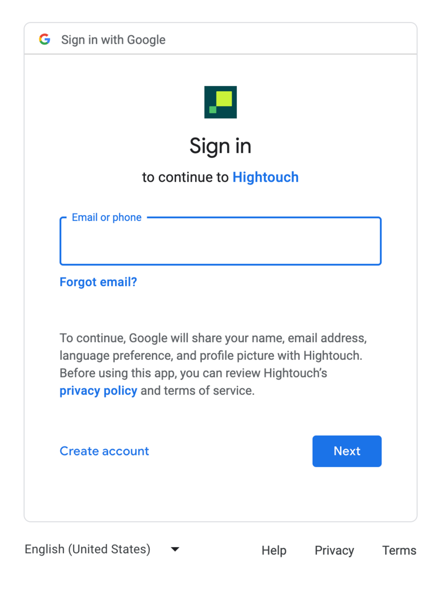 Log in with Google