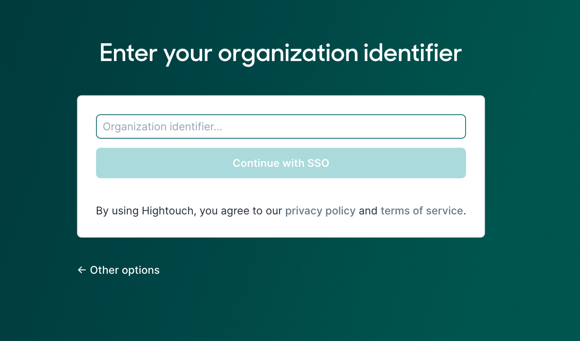 SSO organization identifier